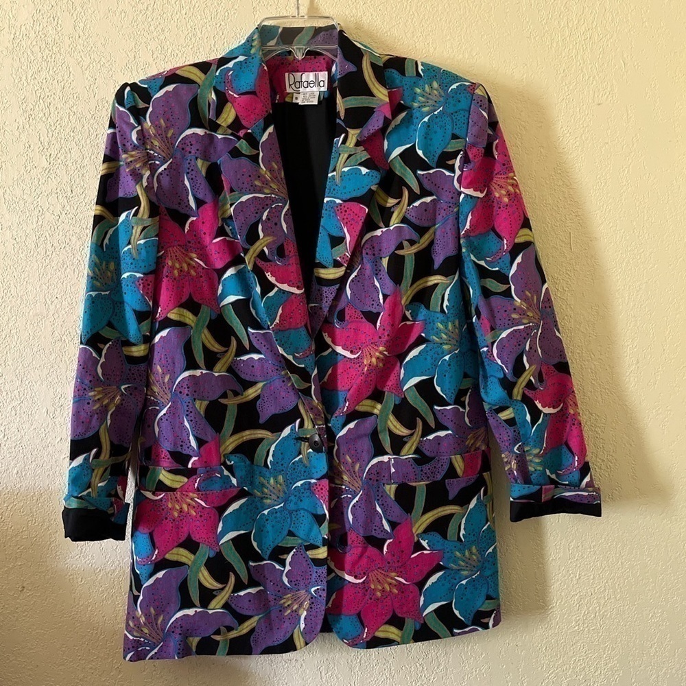 - Vintage oversized rafaella linen blend jacket